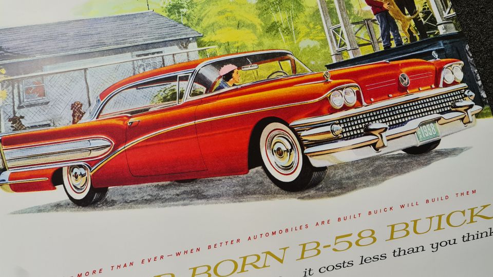 1958 Buick Poster Werbeanzeige / US Car Ad in Besigheim