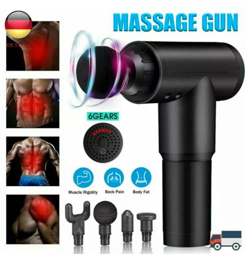 Massagepistole Massage Gun Massagegerät 4 Köpfe in Bebra