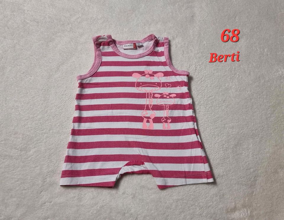 Baby 68 Strampler kurzarm jumpsuit rosa weiß pink Sommer in Paderborn