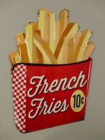 Wandschild (Gestanzt) Blech - French Fries - 50x32x0,5cm Krummhörn - Greetsiel Vorschau