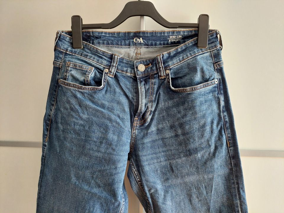 ❤️ Neu ❤️ Blaue Jeans von C&A ❤️ Straight ❤️W 32 L 34 in Pfungstadt