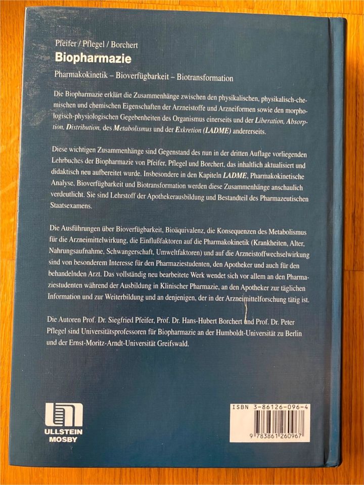 Buch Pfeifer / Pflegel / Borchert - Biopharmazie 3. Auflage 1995 in Neu Ulm
