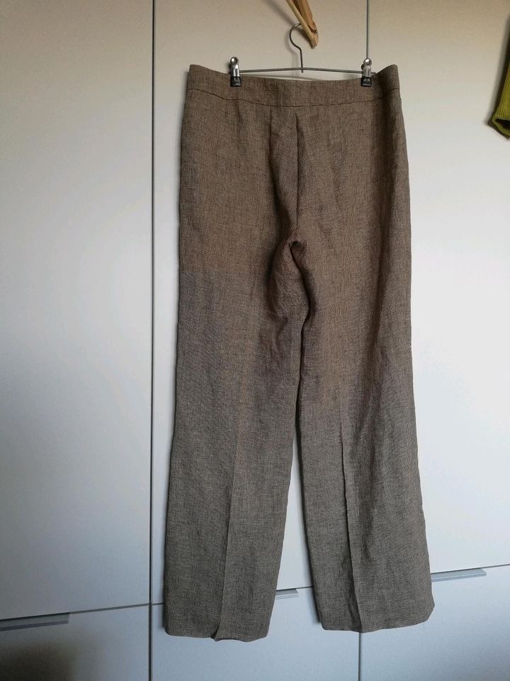 Rene Lezard Leinenhose Wide Leg Stoffhose Anzughose 42 kariert in Plochingen