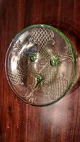 Grüne verzierte Glasschale Vintage Bielefeld - Brackwede Vorschau