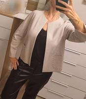 Marc Cain Damen Jacket Gr. 40 N4 hellgrau offen Schurwolle Nieten Thüringen - Bad Sulza Vorschau