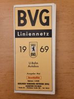 BVG Liniennetz Mai 1969 Original Autobus U-Bahn Berlin (West) Berlin - Charlottenburg Vorschau