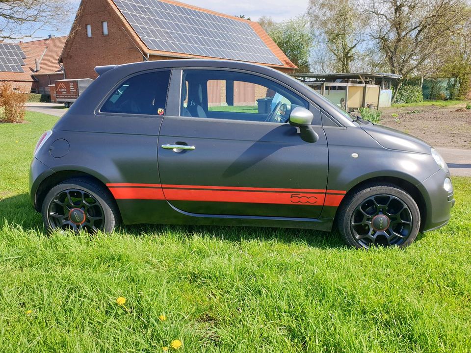 Fiat 500 BLACK JACK in matt-schwarz 1.2 Klima, 8-fach bereift in Beelen