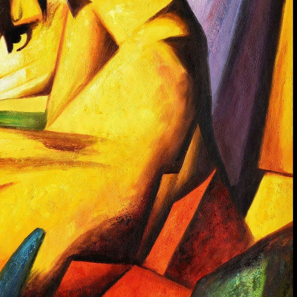 Franz Marc - Der Tiger i98538 80x110cm Ölbild handgemalt in Berlin