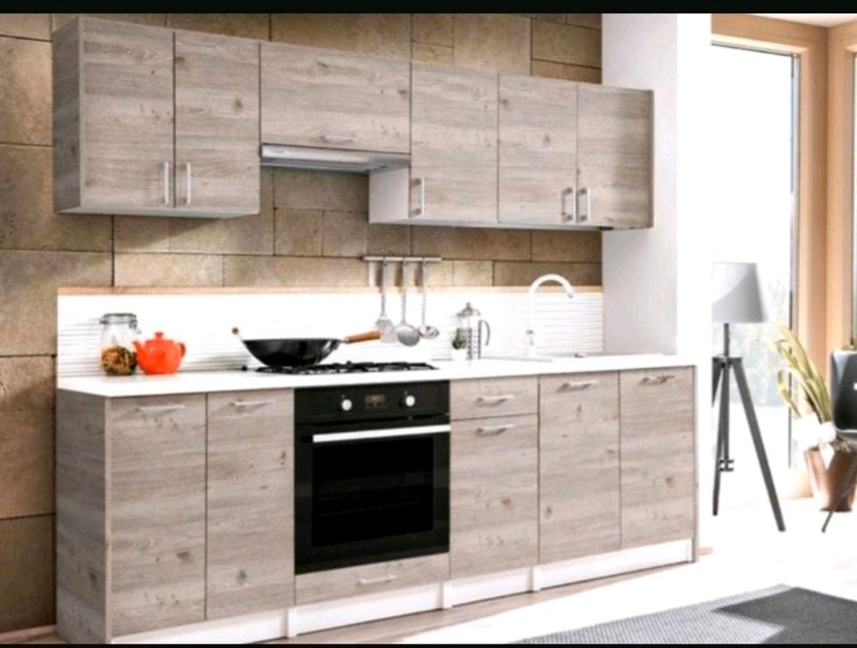Neue Küche Küchenzeile 240cm weiss oder Sonoma in Burkhardtsdorf