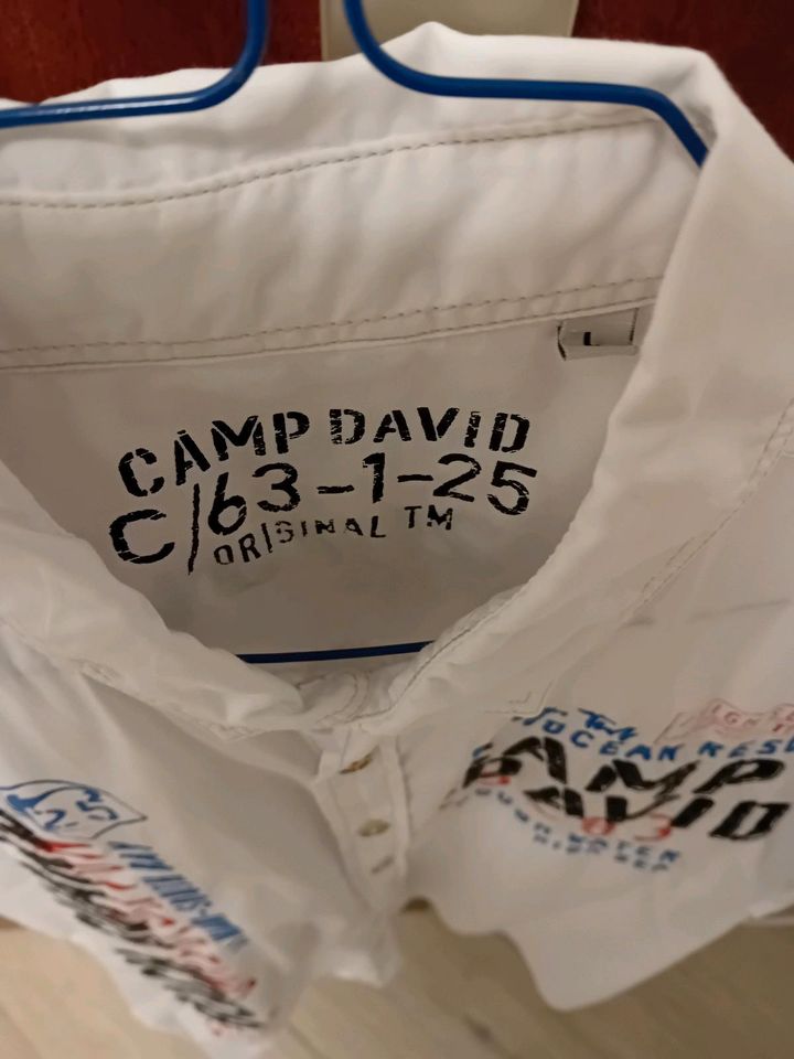 Camp David  Hemd kurzarm  weiß L in Mönchengladbach