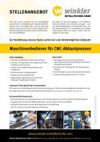 Stellenangebot als Maschinenbediener für CNC-Abkantpresse Nordrhein-Westfalen - Lage Vorschau