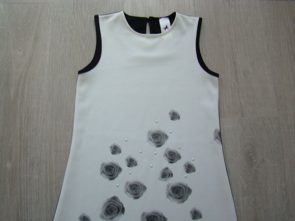 Kleid 128 ROSEN Tunika A Linie Shirtkleid Mädchen schwarz weiß in Menden