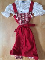 Kinder Dirndl (Größe 98) Rot Weiß mit Enzian Bayern - Stammham b. Ingolstadt Vorschau