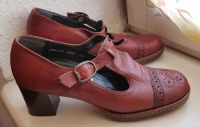 Original Vintage - Mary Jane Pumps 36 rot Echtleder Forelle Dresden - Äußere Neustadt Vorschau