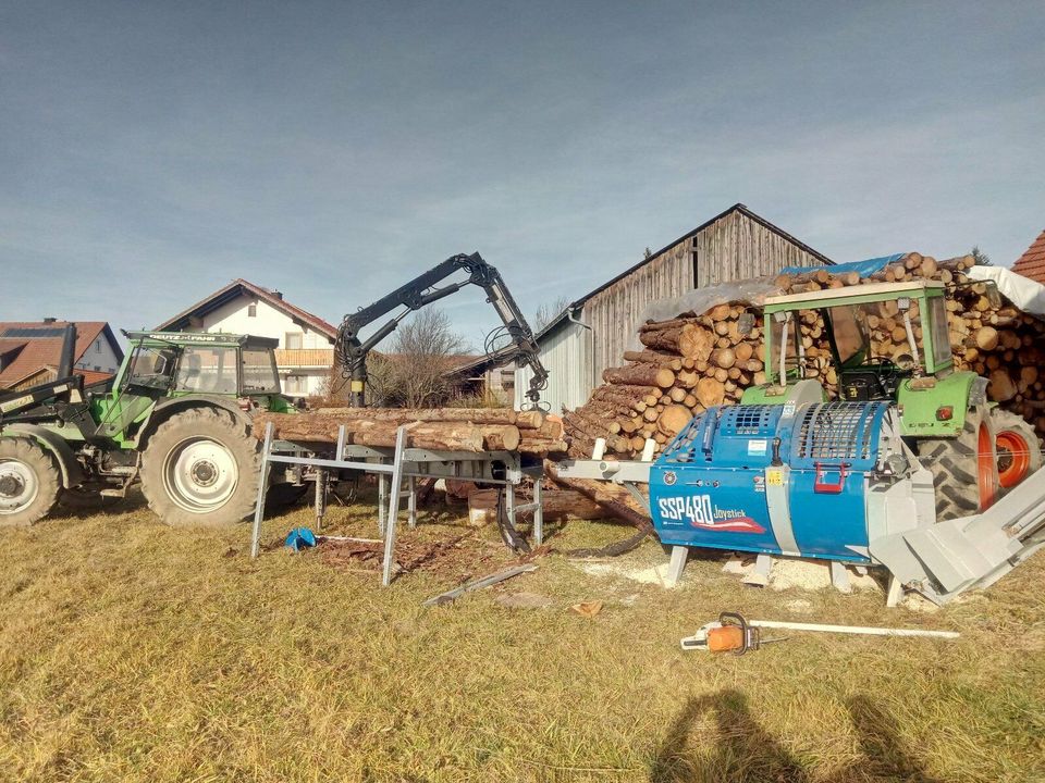 Holzrücken Käferholz Baum fällen Transport Forstarbeiten in Moorenweis