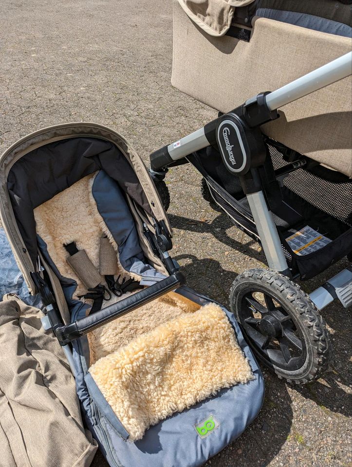 Emmaljunga Kinderwagen NXT90 beige schwarz silber + viel Zubehör in Garbsen