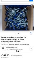 Betonverankerungsschraube Flachrundkopf Elektrolytisch verzinkt Bonn - Bonn-Zentrum Vorschau
