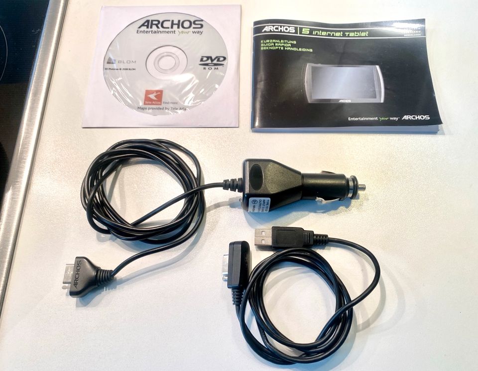 Archos 5 internet tablet Ladekabel YLT-C01 & VW-1 DVD Tele Atlas in Oberhaching