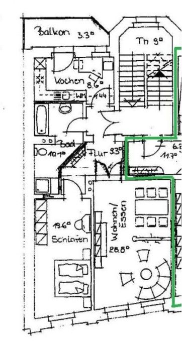 großzügige 2-Raumwohnung in super Lage mit Balkon in Zittau