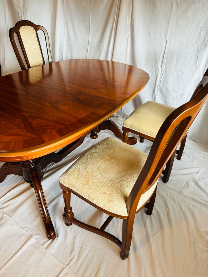 Stilmöbel Tisch inkl 4 Polsterstühle Chippendale Biedermeier in Bruchsal
