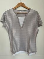Damen T’Shirt Yessica| grau gestreift| L | neuwertig Hessen - Groß-Zimmern Vorschau