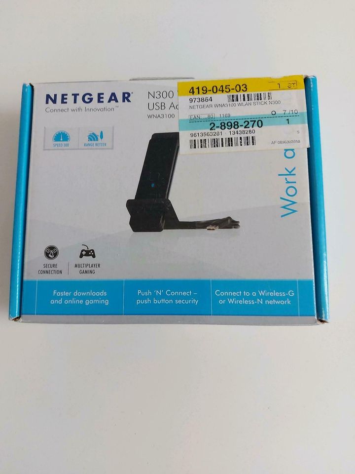 NETGEAR Wireless-N 300, WLAN Stick USB-Adapter WNA 3100 - 100 PES in Preetz