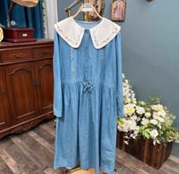 Langarm Jeanskleid Lolita Stickerei Blume blau elegant Hannover - Südstadt-Bult Vorschau