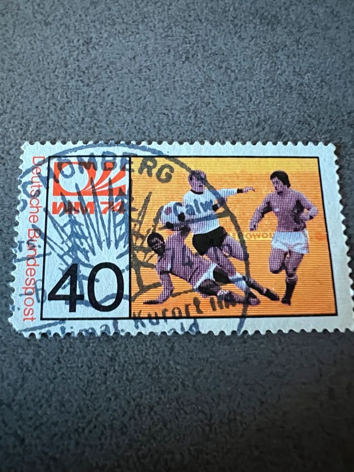 Briefmarke zur Fussball WM 1974 in Karlshausen