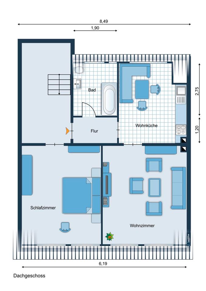 Schöne Wohnung im DG in DU-Rheinhausen - sofort bezugsfertig! in Duisburg