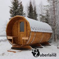 20% Rabatt, Fass-Sauna (4m,ø 2,2m)Terrasse + Vorraum, 8kW E-Ofen Niedersachsen - Delligsen Vorschau