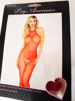Leg Avenue Netz Catsuit mit Spitzenkragen rot - Gr. S-L Nordrhein-Westfalen - Borgholzhausen Vorschau