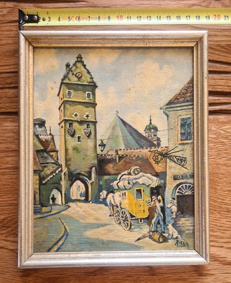 Altes Ölbild Gemälde Dinkelsbühl signiert Rieger in Mansfeld