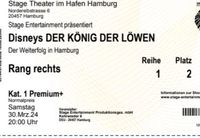 Ticket für Musical "König der Löwen" am 30.3.24 um 20 Uhr Nürnberg (Mittelfr) - Aussenstadt-Sued Vorschau