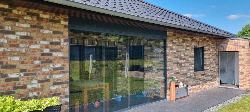 Glasschiebewand 10 mm ESG günstig € 399 , kleine ( unsichtbare) Lackfehler, Glasschiebewände für Terrassendach Rahmenlose Terrassentüren in Osterode am Harz