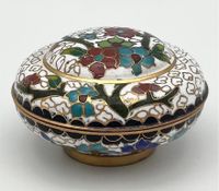 Vintage Deckeldose Cloisonné Emaille Blumen Schmuckbox Schatulle Schwerin - Altstadt Vorschau