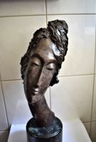 Bronze Büste 44 cm Kopf Frau Hommage Modigliani Skulptur Plastik Baden-Württemberg - Mosbach Vorschau