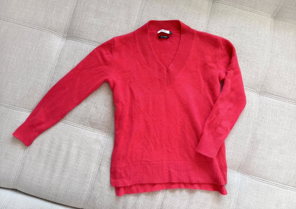 Cashmere Pullover Pink V-Ausschnitt von Galeries Lafayette Gr.XS in Würselen