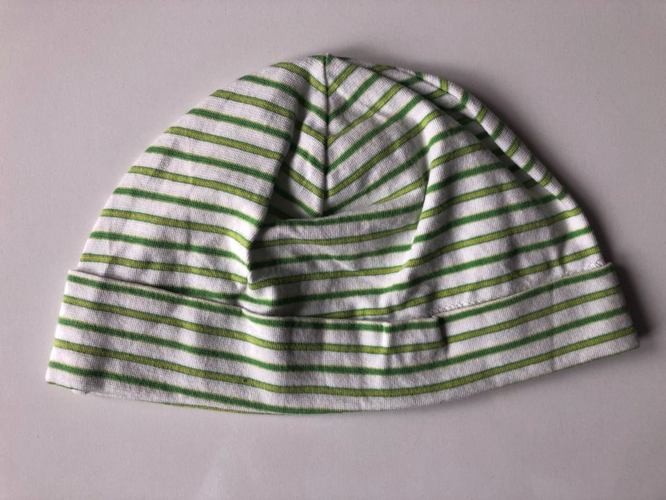 Mütze aus Baumwolle, Gr.50, weiß/grün gestreift/geringelt, wieNEU in Gotha