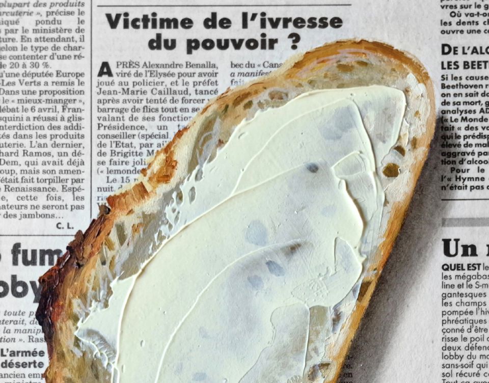 Butterbrot 3d Bild Gemälde Brot Ölbild Ölgemälde Küche in Leonberg