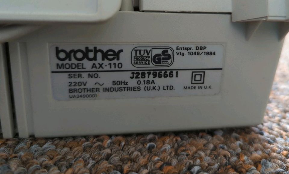 Brother AX-110 Elektr. Schreibmaschine in Flieth-Stegelitz