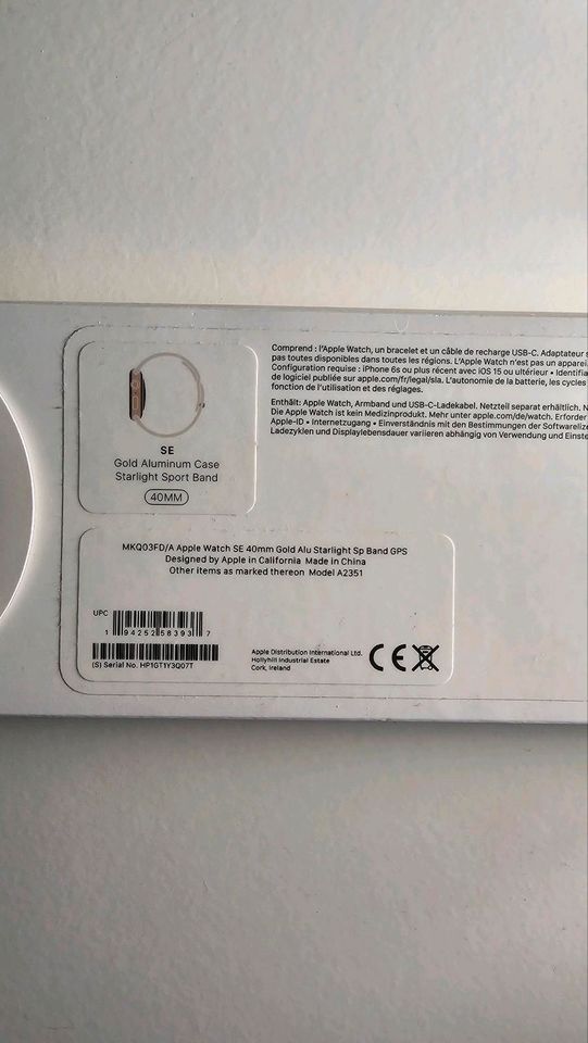 Apple Watch SE Gold Alu 40mm in Leipzig