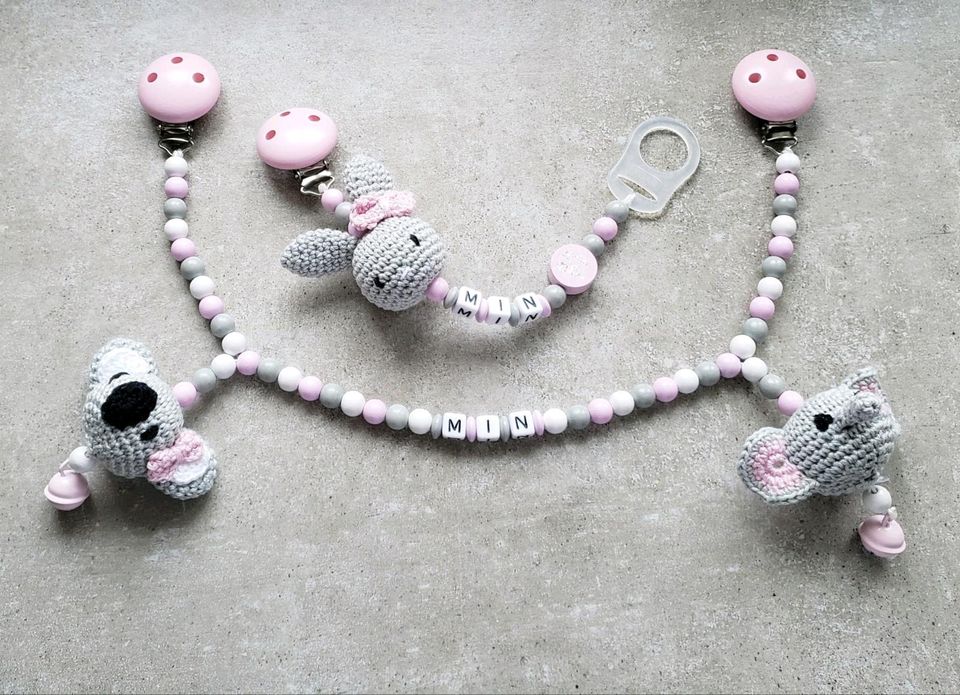 Schnullerkette Kinderwagenkette Baby Geburt Geschenk Greiflinge in Appen