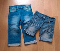 Mädchen 2x Jeans Gr 134 140 146 NKD Paket Sommer kurze Hose Sachsen - Marienberg Vorschau