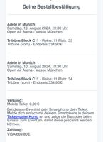 Adelle Tickets 2 Stück am 10.8.2024 Kr. München - Ottobrunn Vorschau