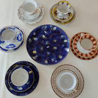 6 Sammeltassen, 1 Kuchenplatte, DDR, Echt Kobalt, PMP, Wallendorf Brandenburg - Welzow Vorschau