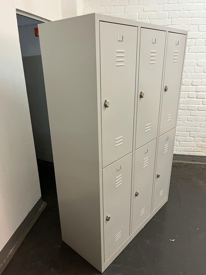 Stahl-Kleiderschrank doppelstöckig XL, 3 Abteile, 120 cm in Düsseldorf