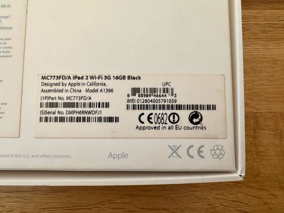 Apple iPad 2 Wi-Fi 3G 16GB Schwarz, Gebraucht in Braunschweig