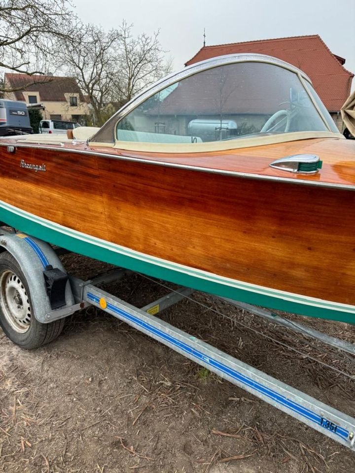Motorboot - Holzboot-Oldtimer - kleine Riva Arcangeli Jolly F100 in Heidesheim