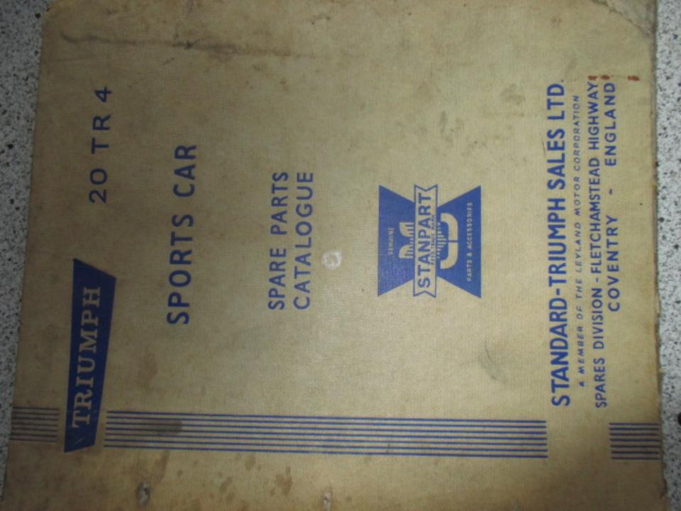 Ersatzteilkatalog Ersatzteilliste Triumph TR 4 , Original Ausgabe in Alsdorf