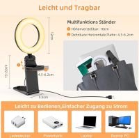 LED Ringlicht, 10 Helligkeitstufen, 360°Drehbar, TikTok, Zoom ... München - Schwabing-Freimann Vorschau